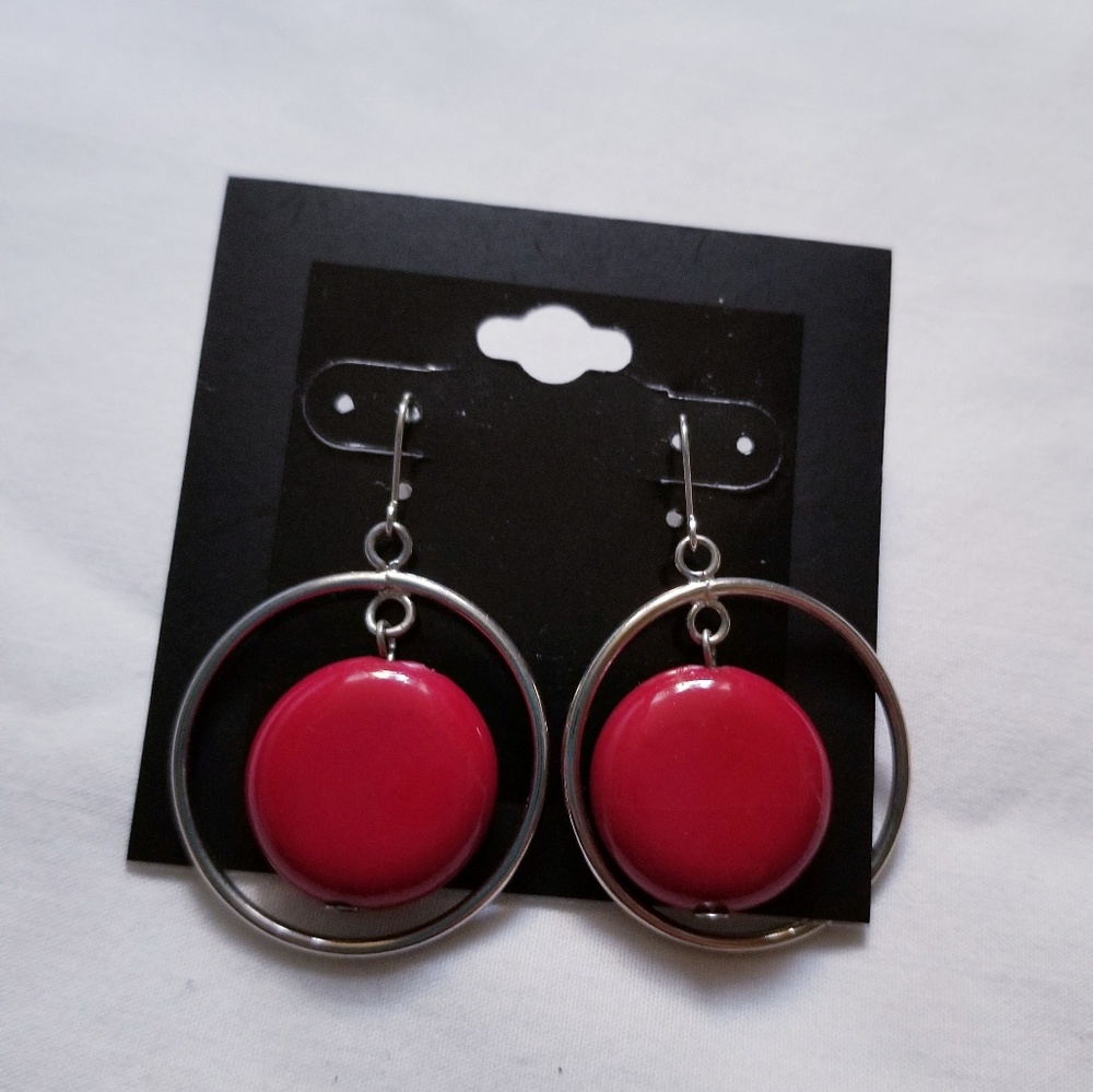 Fashionable Red-Velvet Stone Earrings